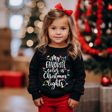 Load image into Gallery viewer, Kids "Christmas lights tee/crewneck
