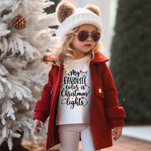 Load image into Gallery viewer, Kids "Christmas lights tee/crewneck

